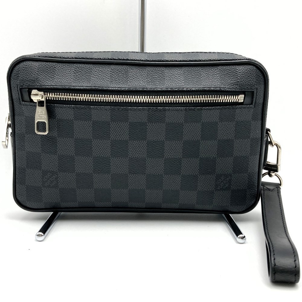 Louis Vuitton Clutch Black Bag Canvas Graphite Kasai Damier Pochette - Picture 2 of 10